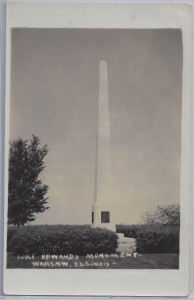 Warsaw Illinois Park District - Fort Edwards Monument Postcard